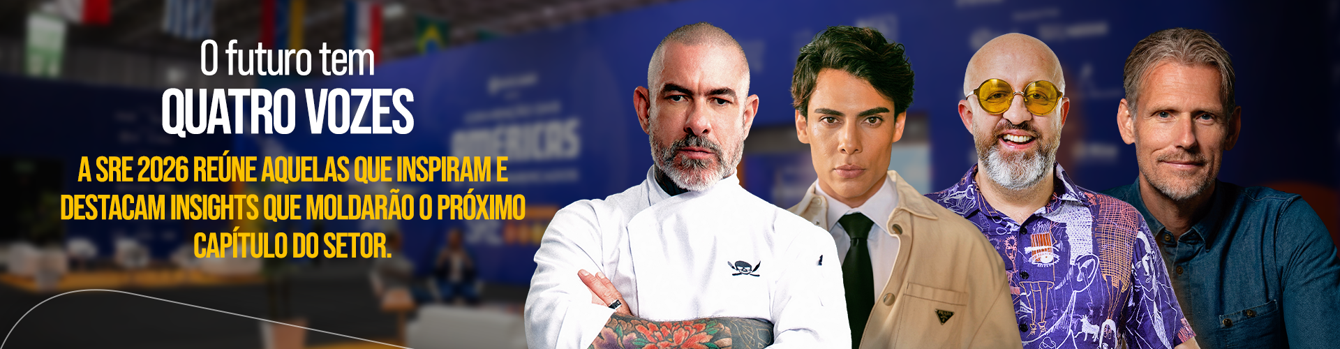 Henrique Fogaça, Felipe Theodoro, Fabrício Carpinejar e Chris Rynning integram o time de keynotes da 36ª SRE