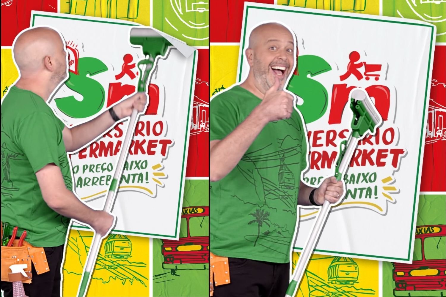 Em campanha de aniversário, Supermarket une elementos visuais do varejo com tecnologia