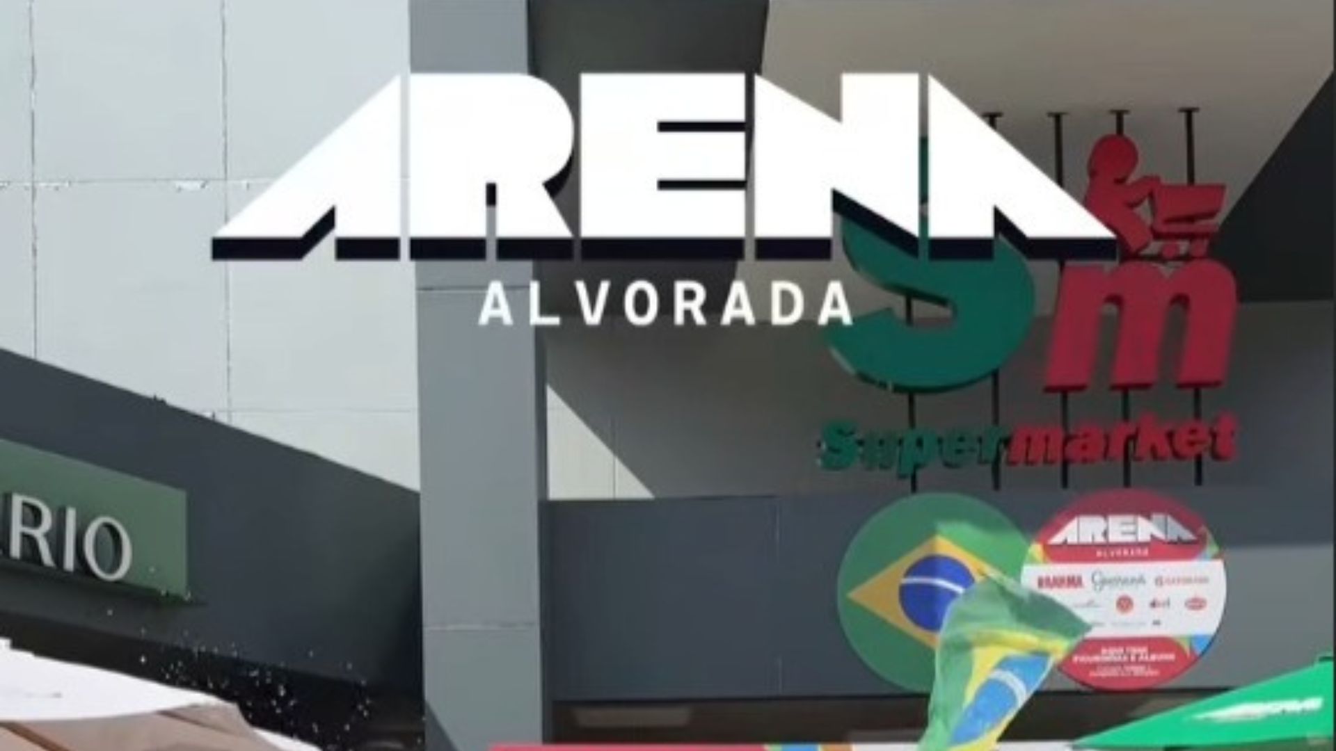 Fachada da Arena Alvorada, evento de Copa do Mundo do Grupo Alvorada Supermarket