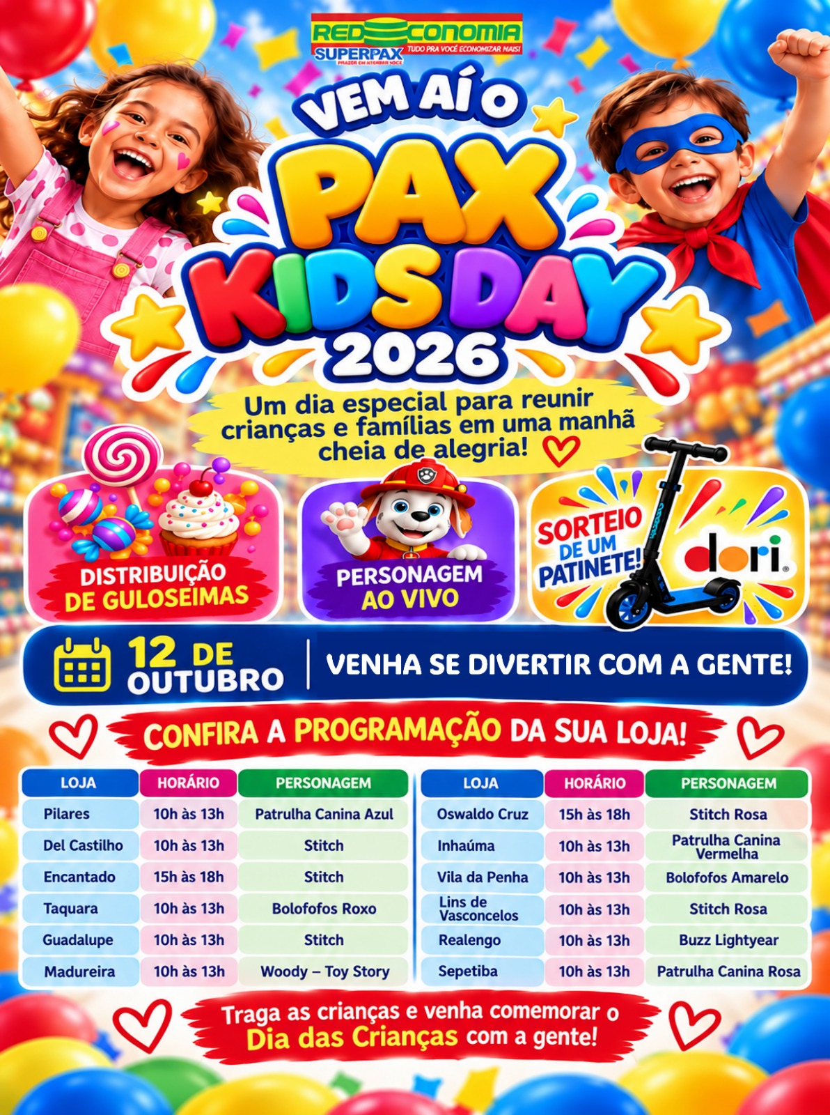 Redeconomia SuperPax realiza evento de Dia das Crianças