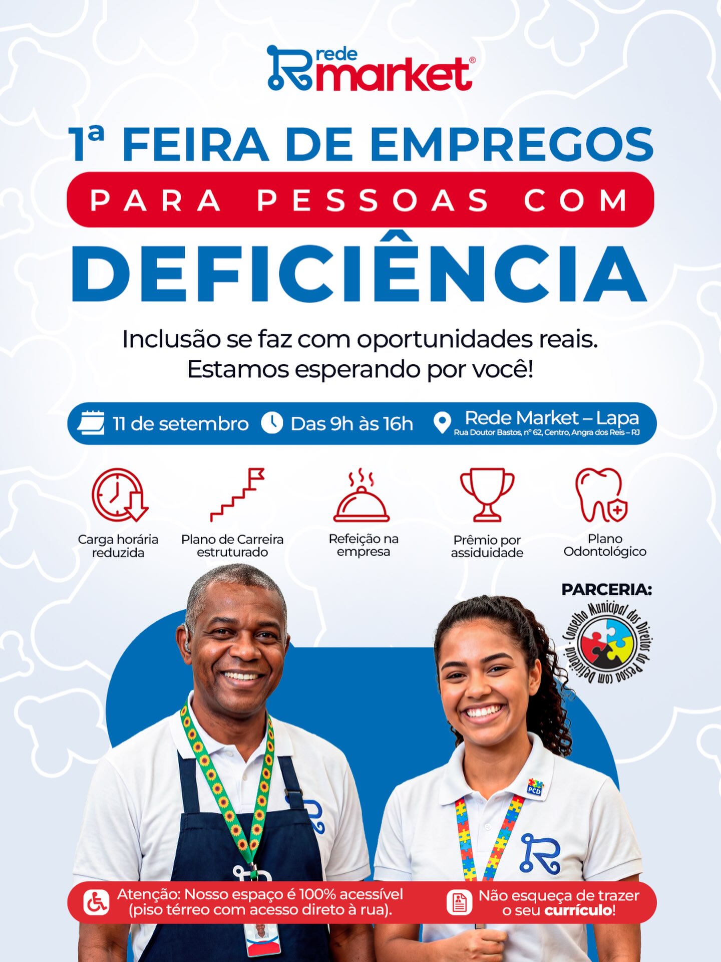 Rede Market promove feira de empregos para PCDs em Angra dos Reis