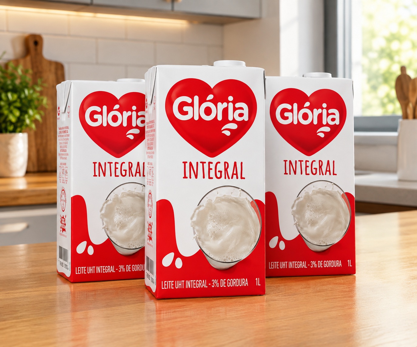 Lote 31 do leite integral Glória de 1L é interditada após resultado insatisfatório em análise