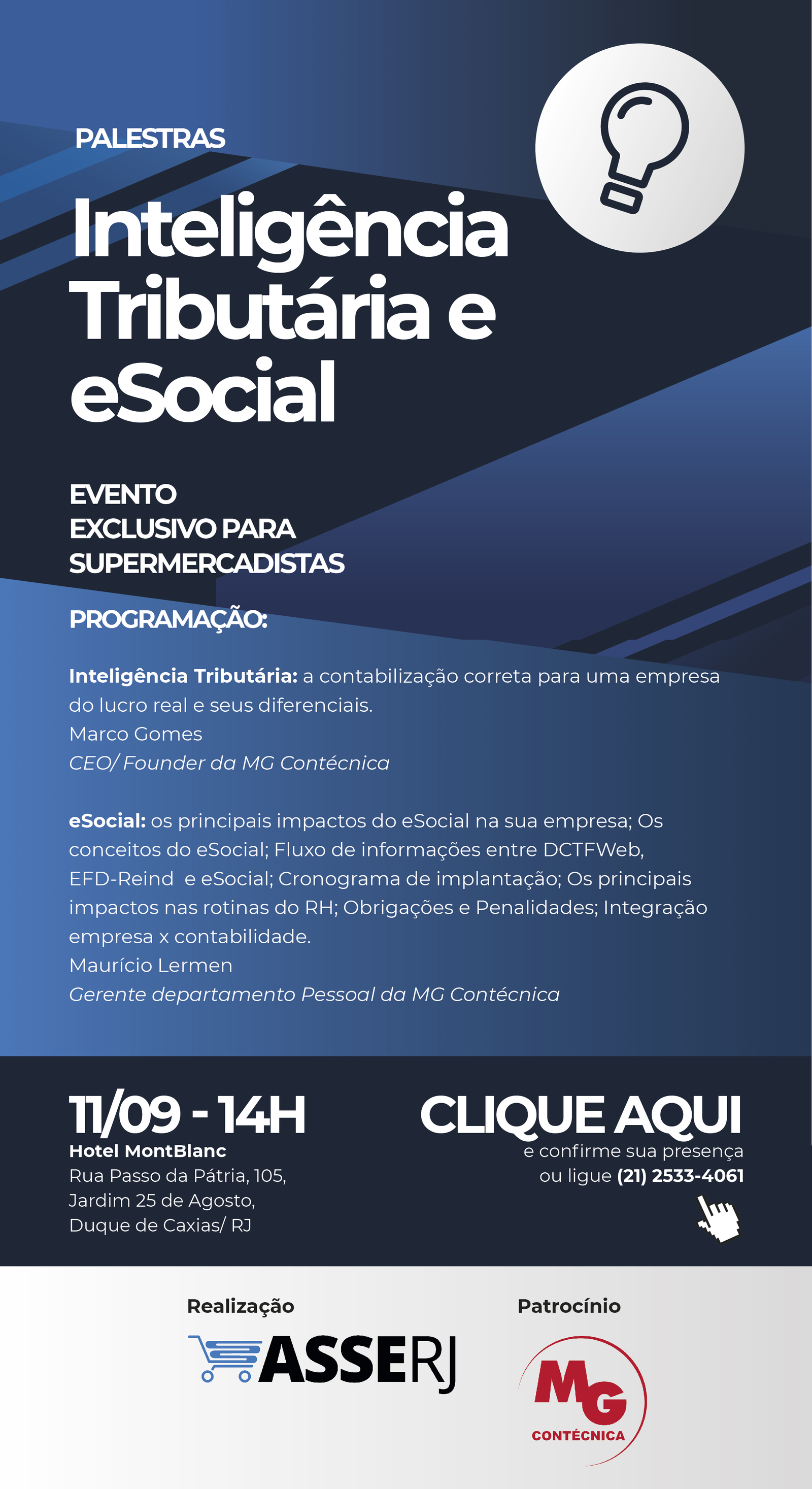 Inteligência Tributária e eSocial são destaques de evento no dia 11/09