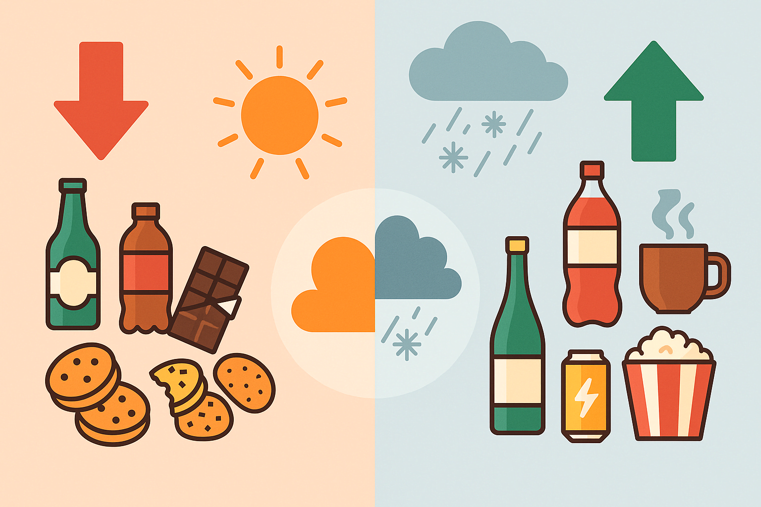 Como as ondas de calor e frio impactam o consumo de bebidas e produtos de mercearia?