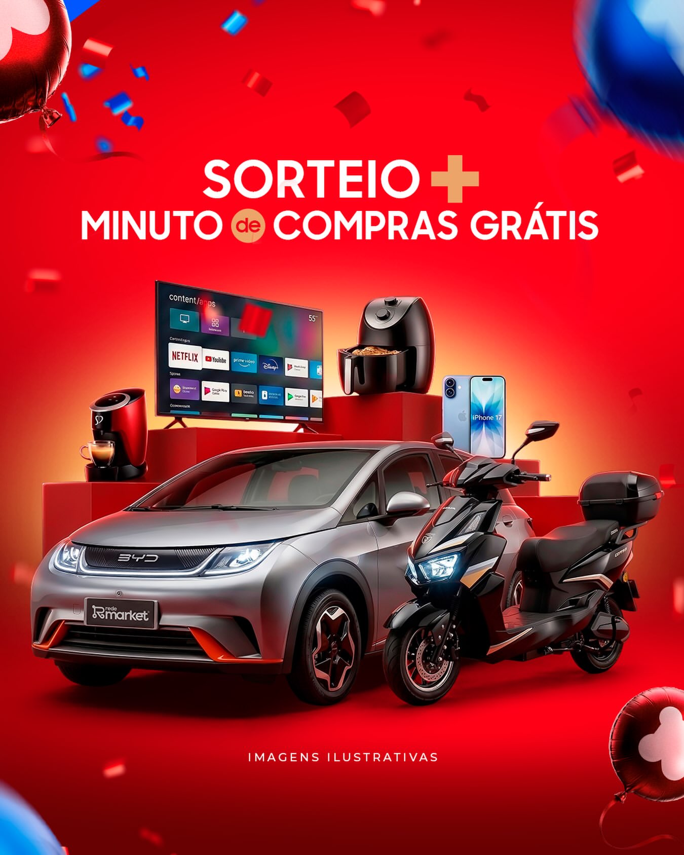 Rede Market lança campanha de aniversário com Show de Prêmios