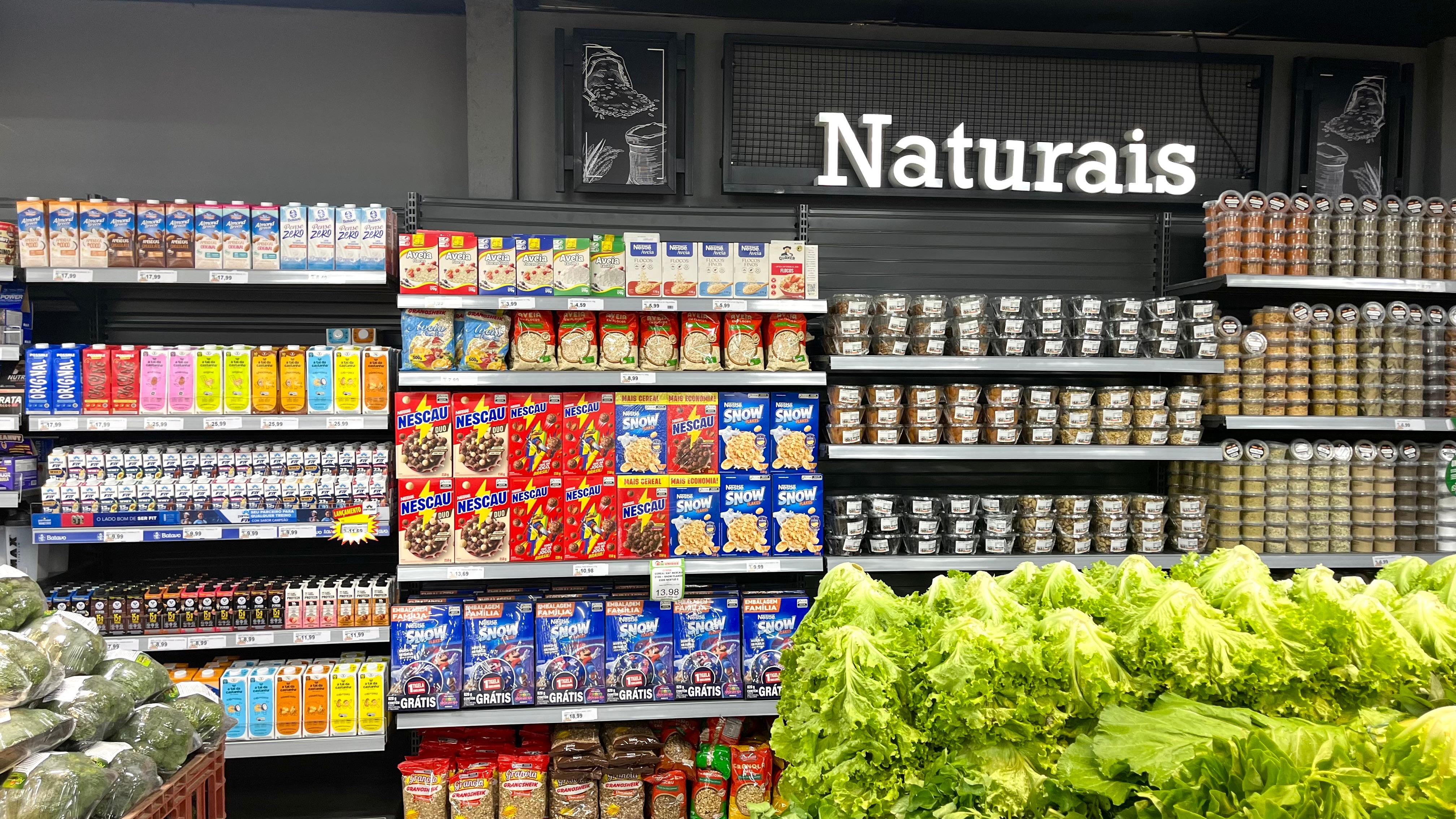 Setor de naturais dos Supermercados Unidos em Bento Ribeiro