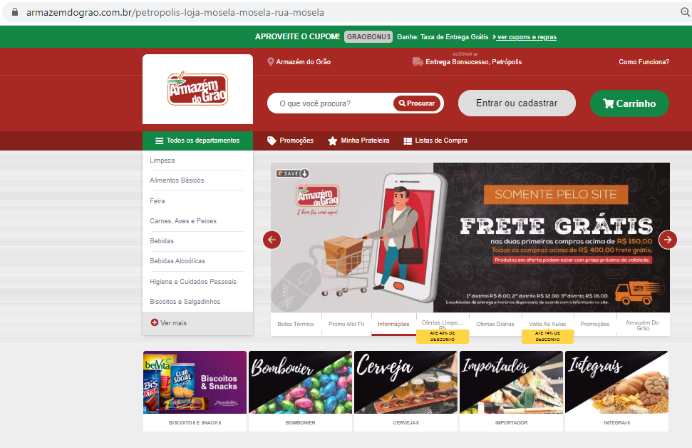 Armazém do Grão reforça estoques e ações de seu e-commerce para auxiliar consumidores
