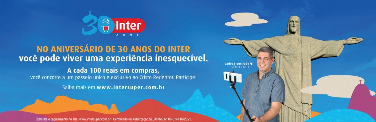 Rede Inter completa 30 anos com promoção para visita exclusiva ao Cristo e campanha de doação de alimentos