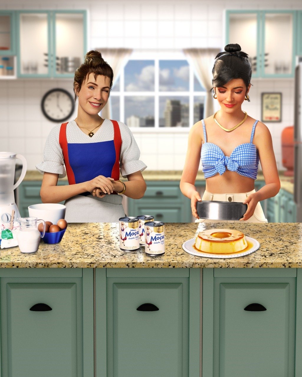 Moça e Lu, do Magalu, se encontram pela primeira vez para celebrar a virada de ano